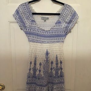 White and blue dress